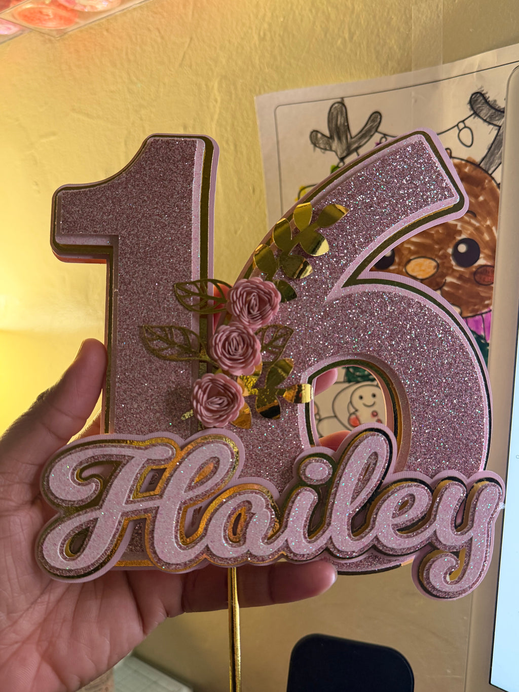 Age and name caketopper