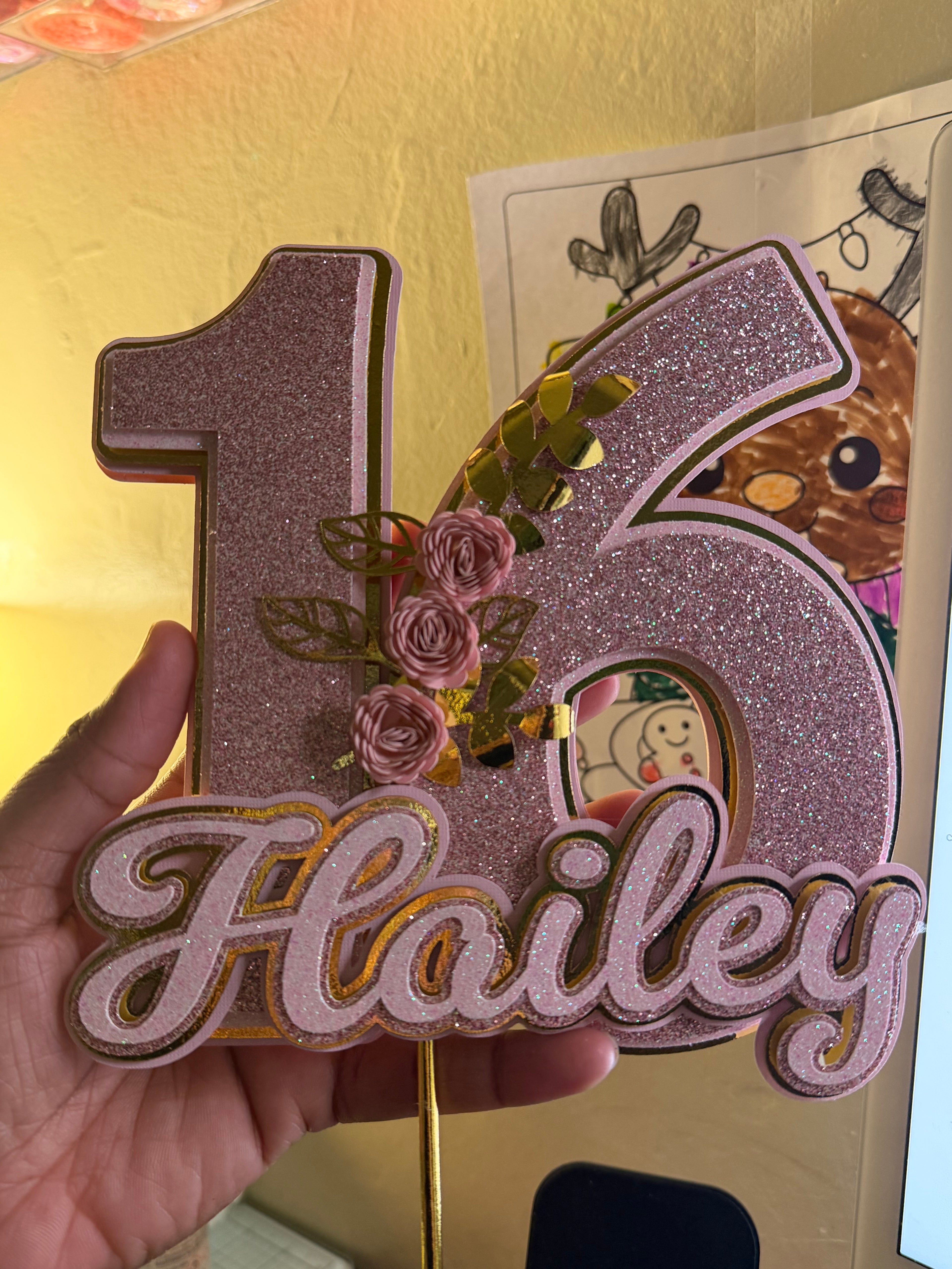 Age and name caketopper