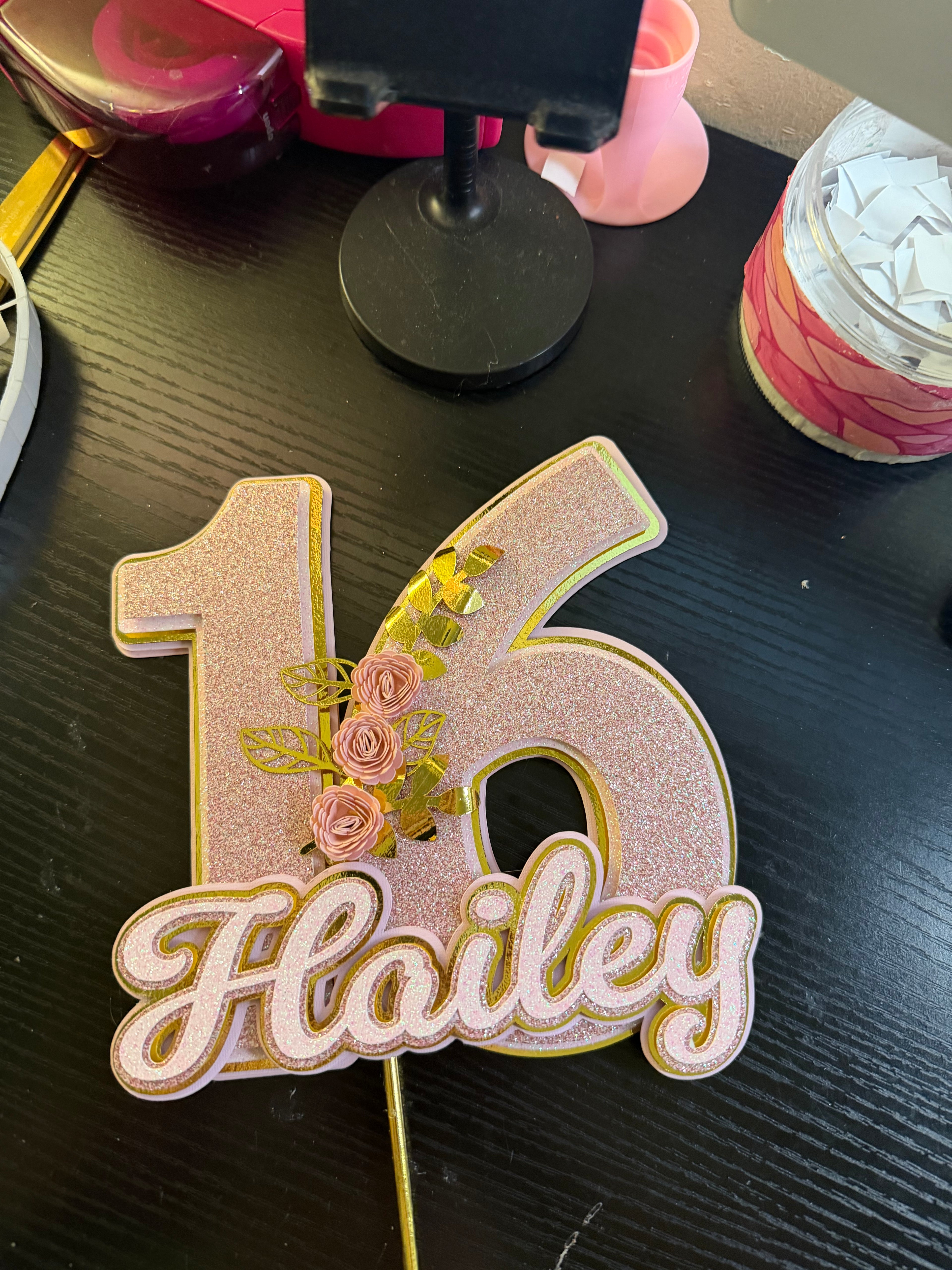 Age and name caketopper