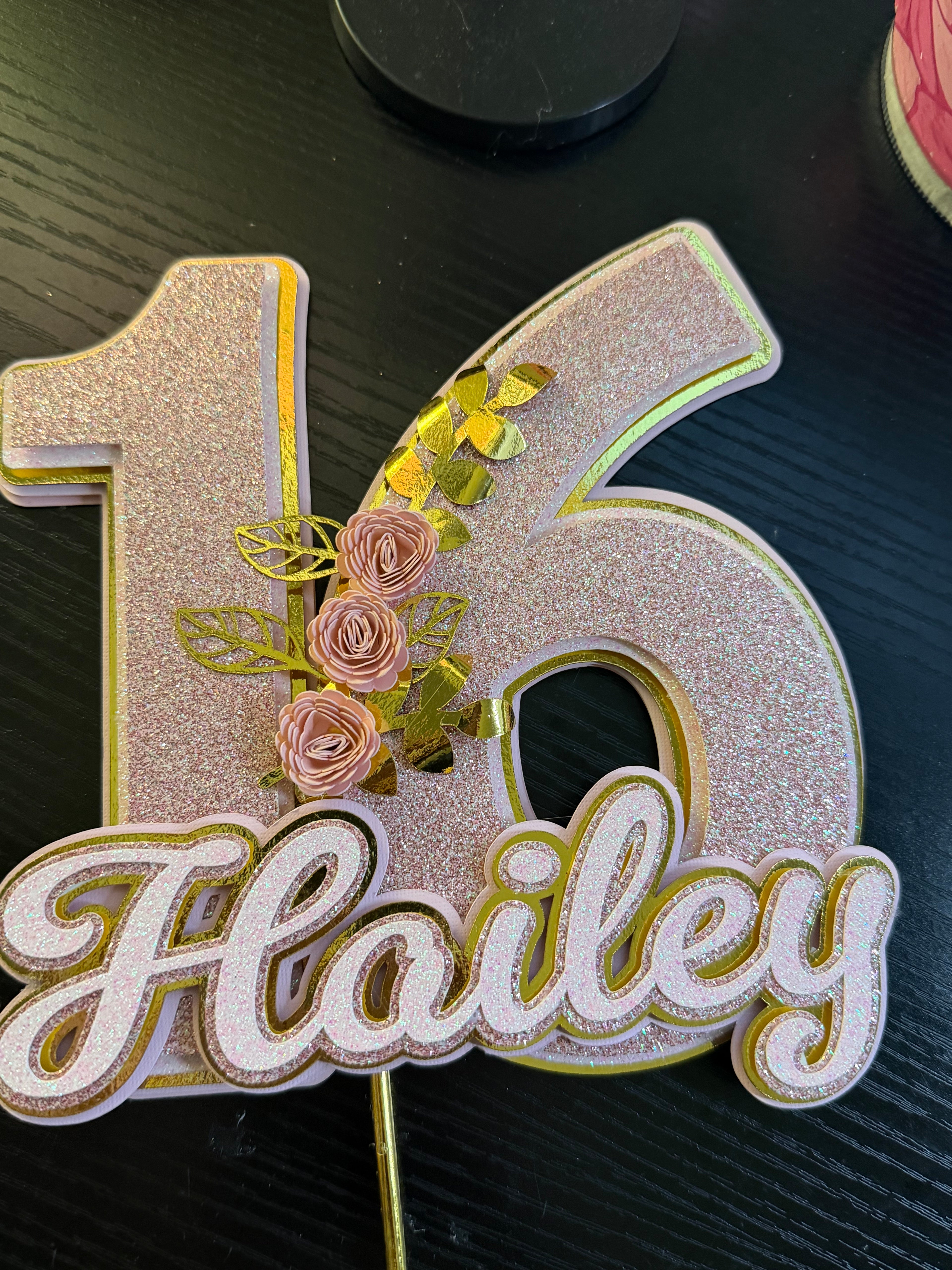 Age and name caketopper